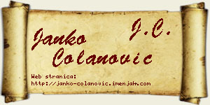 Janko Čolanović vizit kartica